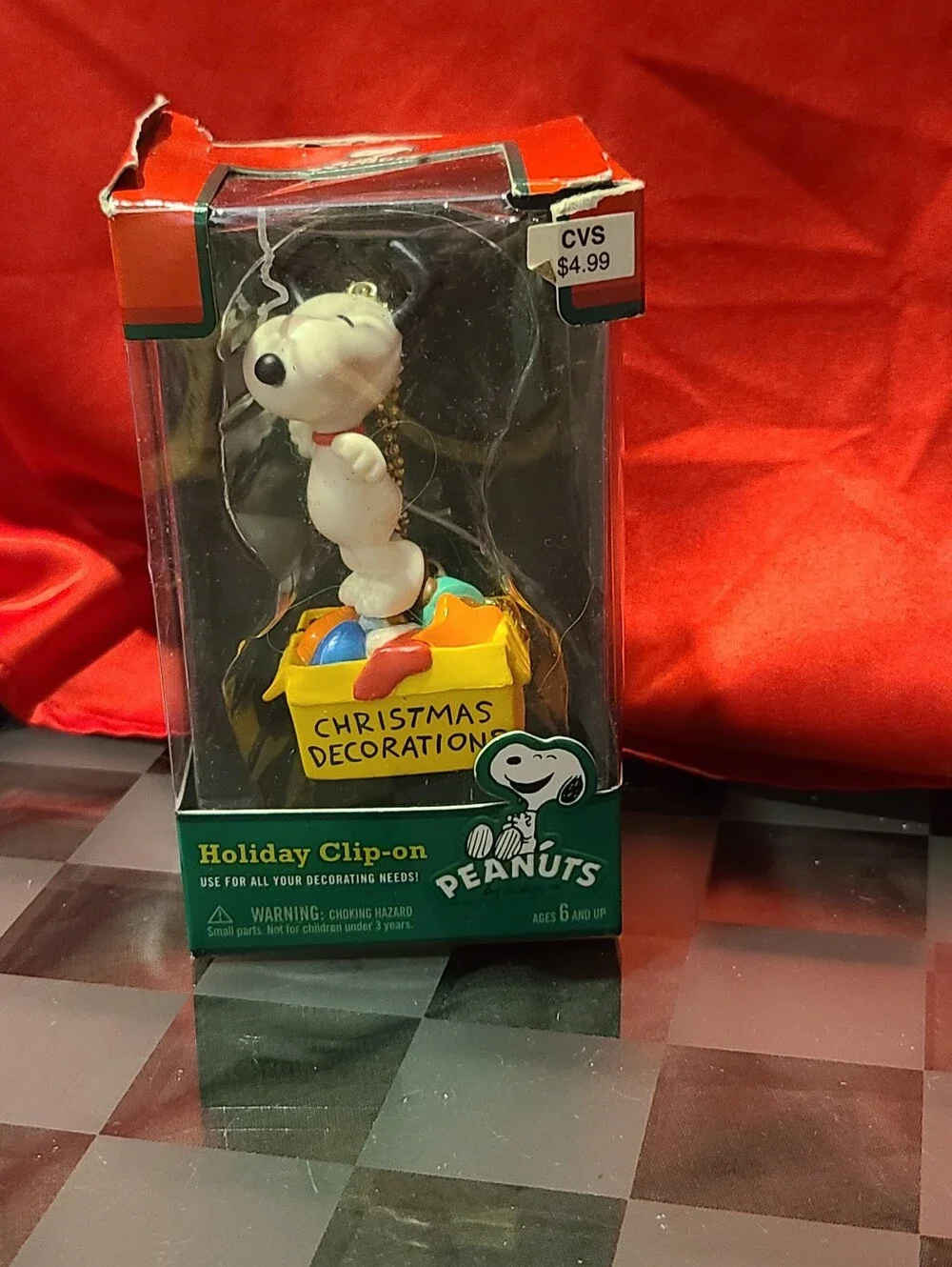 Peanuts Snoopy Clip-On Ornament - White, Yellow, Red, Blue, Orange